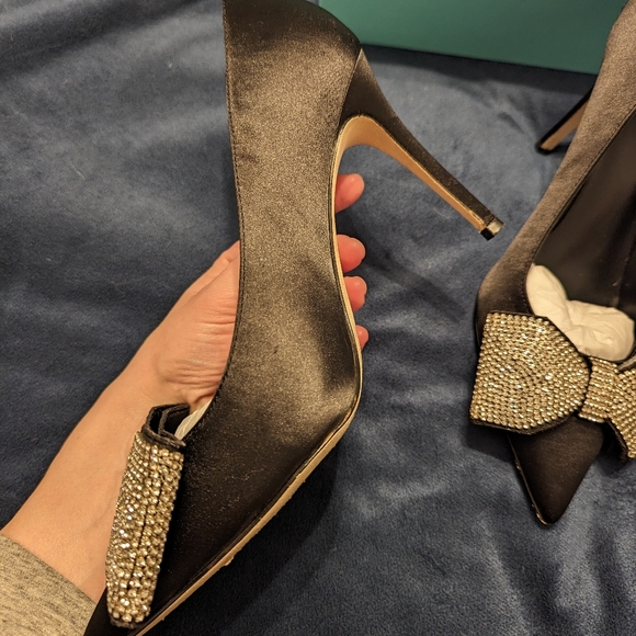 Kate Spade Viena Black Satin Heels - Picture 8 of 17